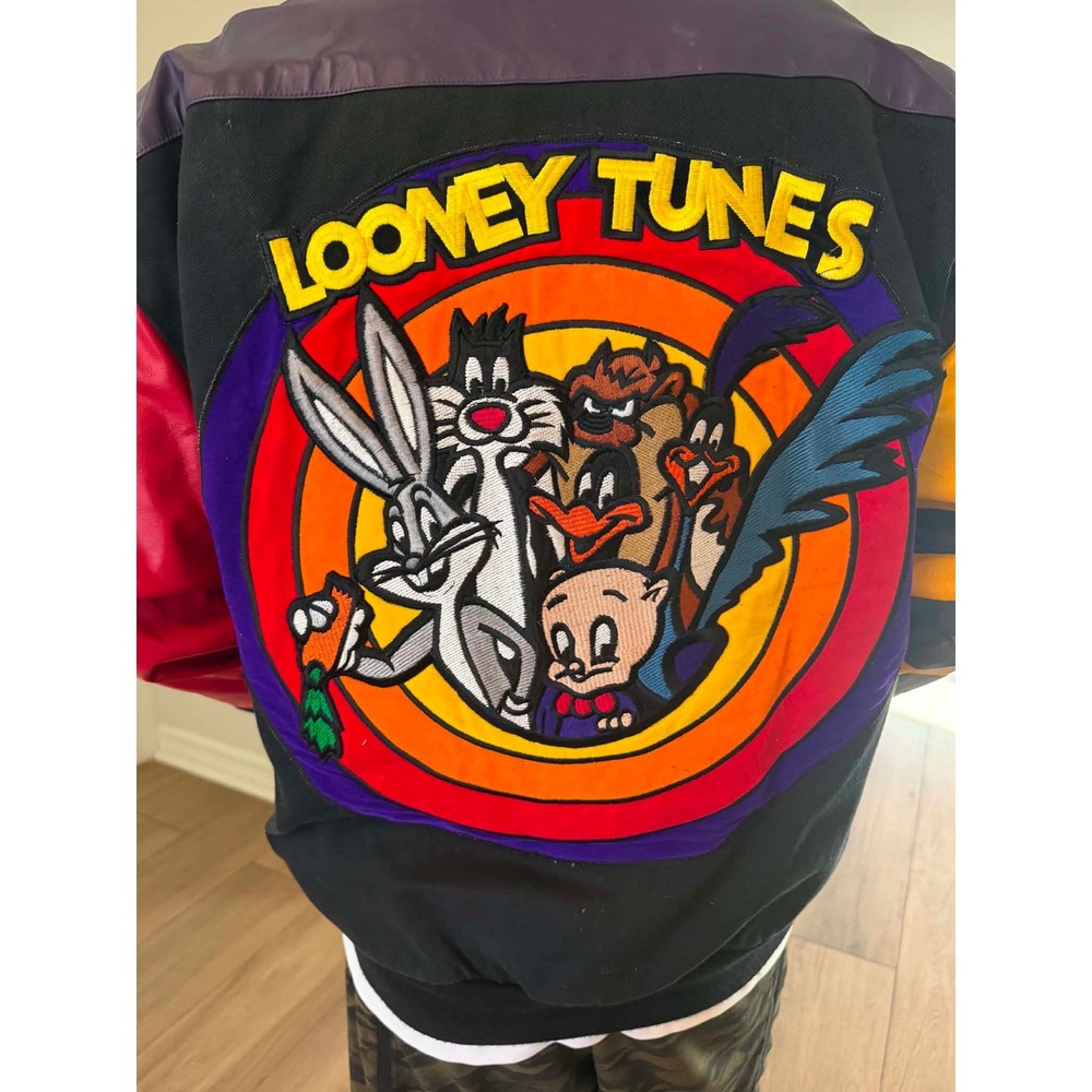 Vintage Looney Tunes Jeff Hamilton Varsity Jacket 90s Mens Large (Made in USA) - Picture 1 of 14